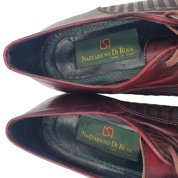 Italy Nazzareno Di Rosa  Men\'s size 9 Burgundy Leather Men\'s Oxford Dress shoes main image 7